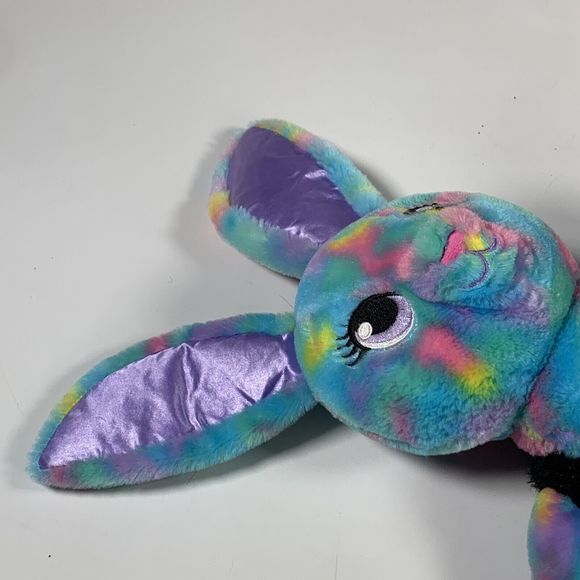 Build A Bear Tie Dye Bunny 21" Plush BAB Blue Purple Pink Stuffed Animal Rabbit - Picture 11 of 11